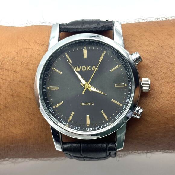Silver & Black Wokai Men's Watch - Picture 1 of 5